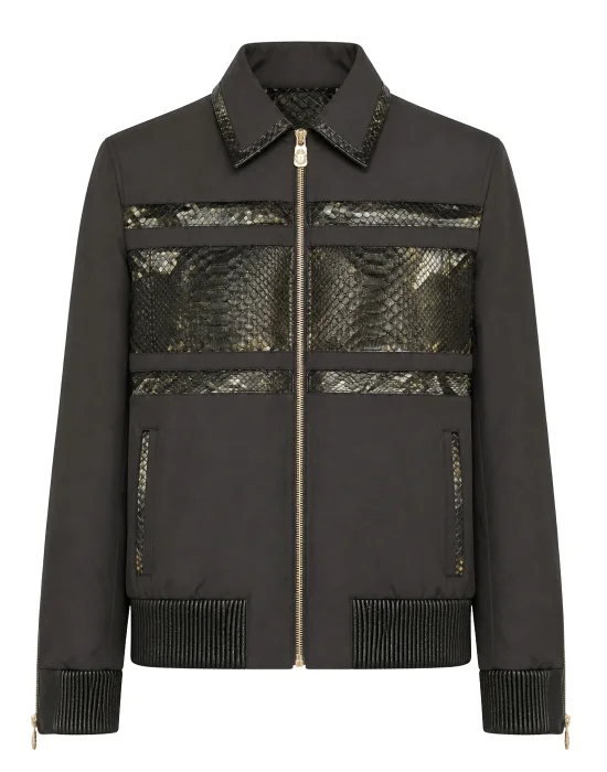 Nylon Jacket With Python Inserts