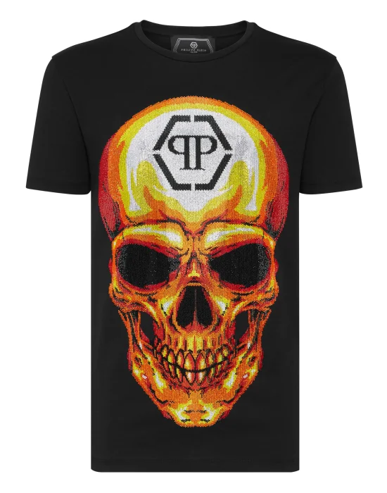 T-shirt Round Neck SS Skull crystal