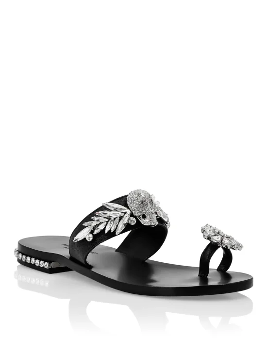 Sandals Flat Skull crystal