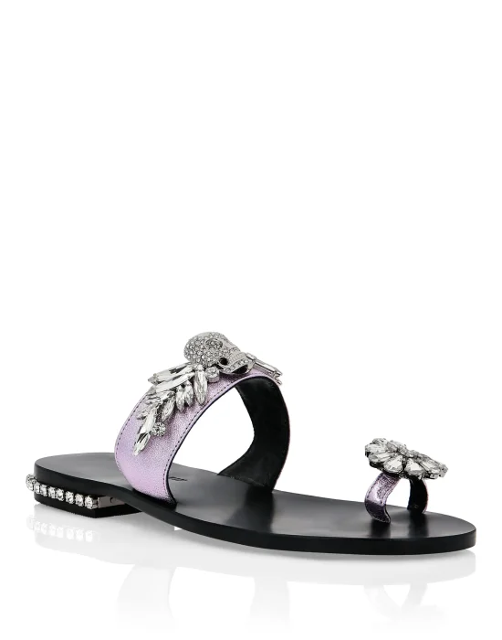 Sandals Flat Skull crystal