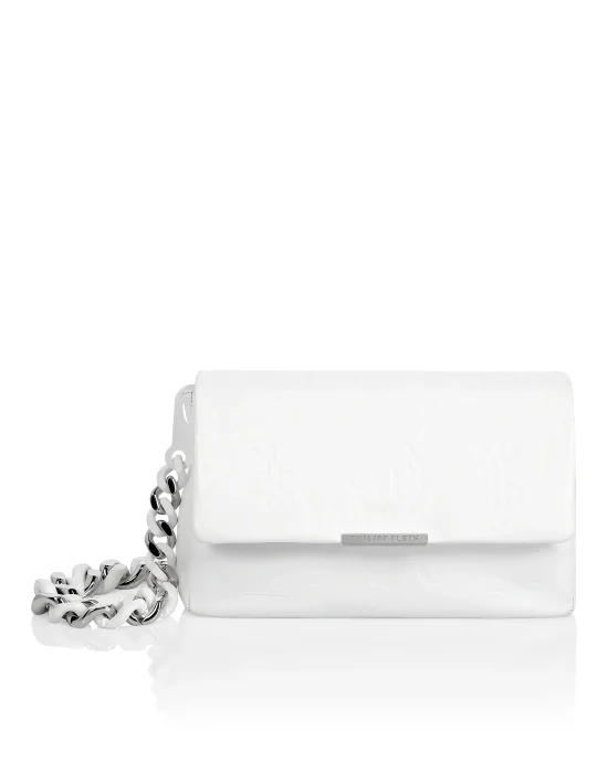 Leather Shoulder Bag Embossed Monogram