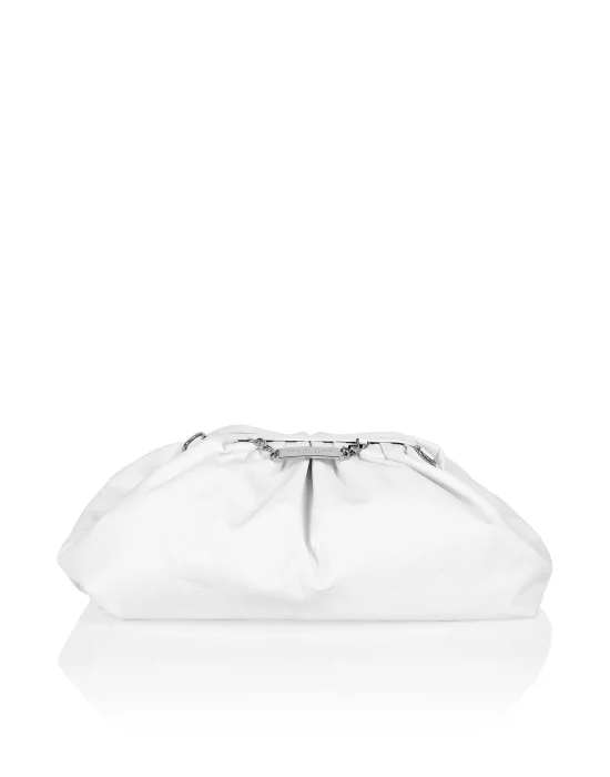 Leather Pillow bag Embossed Monogram