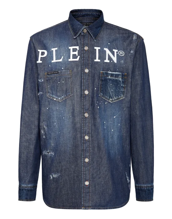 Denim Shirt Ls Iconic Plein