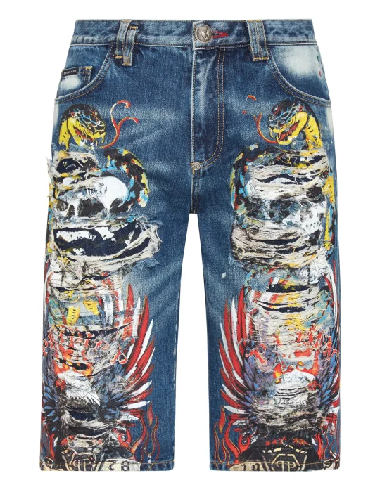 Bermuda St. Tropez Fit Destroyed Tattoo