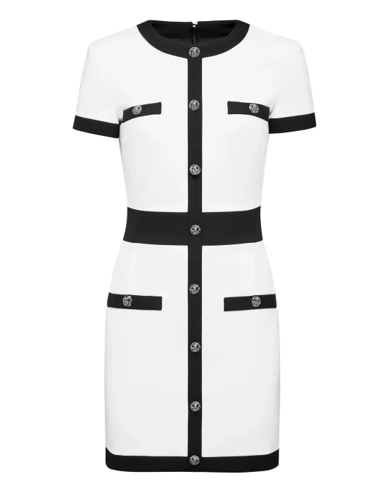 Cady Black and White Short Dress