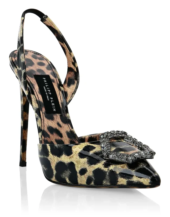 Patent Leather Decollete Hi-Heels Leopard