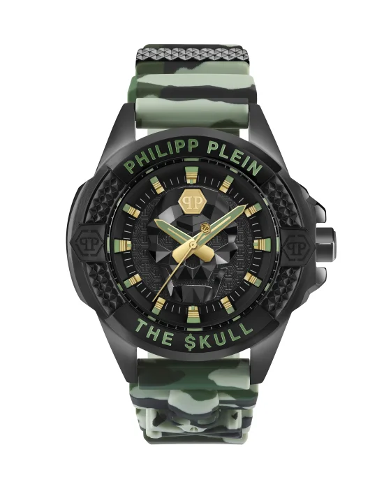 THE $KULL 44MM - IP GUN CASE - DARK GREY DIAL - CAMU STRAP - Watch Skull
