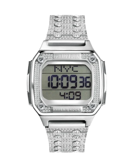 HYPER $HOCK TORNADO SILVER CRYSTAL Watch with Crystals