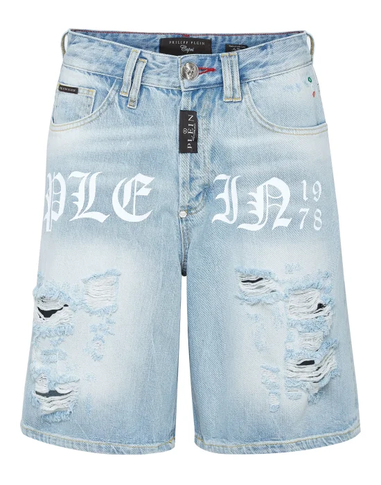 Denim Capri Trousers Philipp Plein TM
