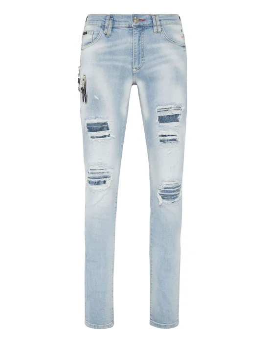 Denim Trousers Biker Fit Skull