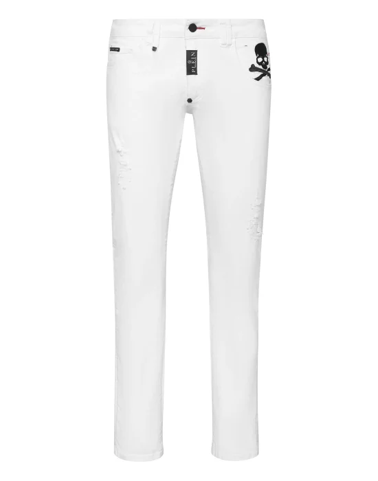 Denim Trousers Super Straight Cut Skull