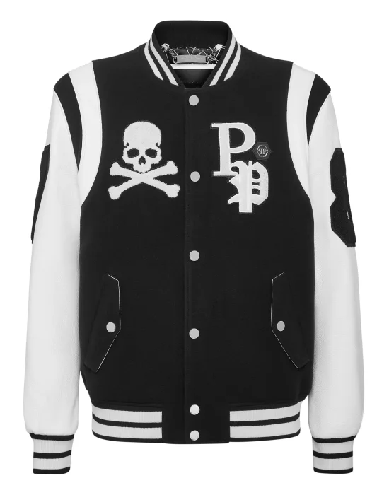 College Jacket Deer Leather Sleeves Patches