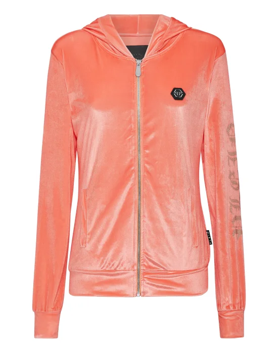 Velvet Hoodie sweatshirt Full Zip  Gothic Plein