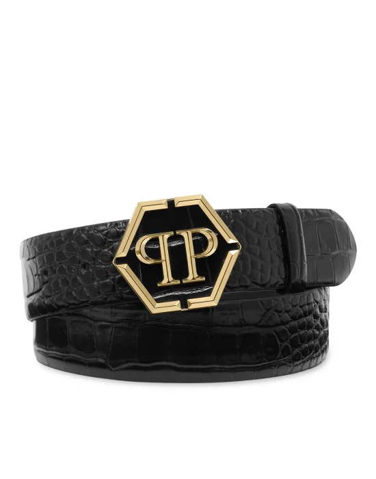 Leather Belt Hexagon