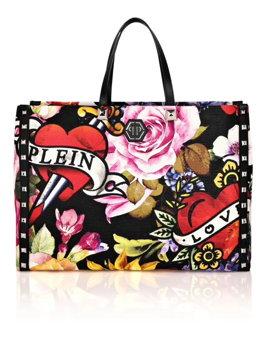 Canvas Tote Bag Love Flowers