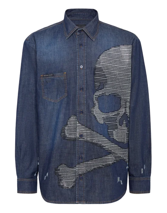 Denim Shirt LS Skull&Bones