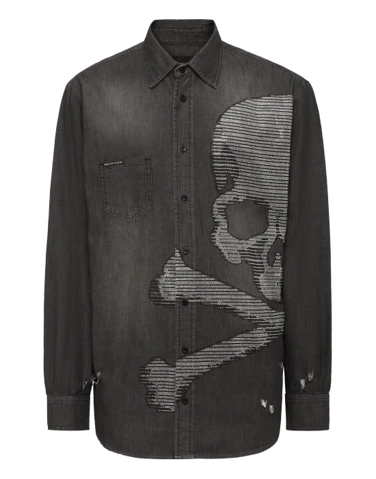 Denim Shirt LS Skull&Bones