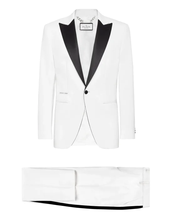 Wool & Satin Suit 2 pcs: Blazer / Trousers