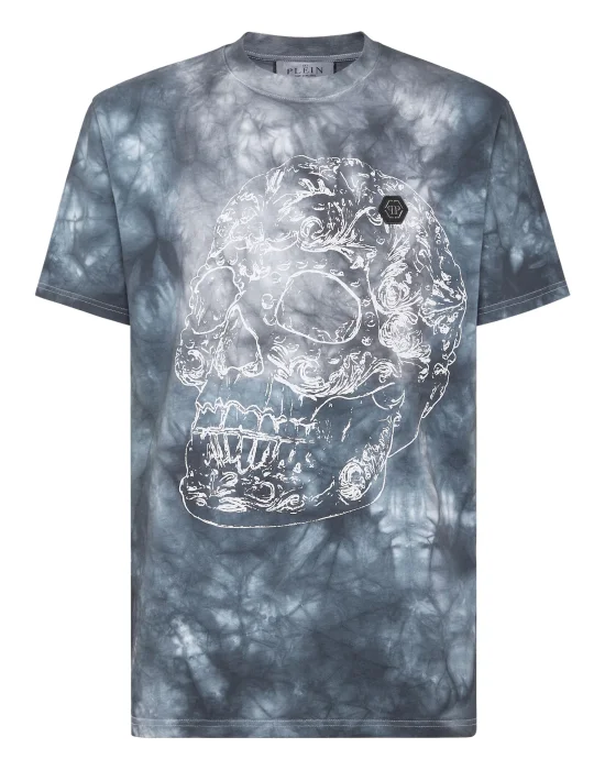 Tie-Dye T-shirt Round Neck SS Gothic Banner