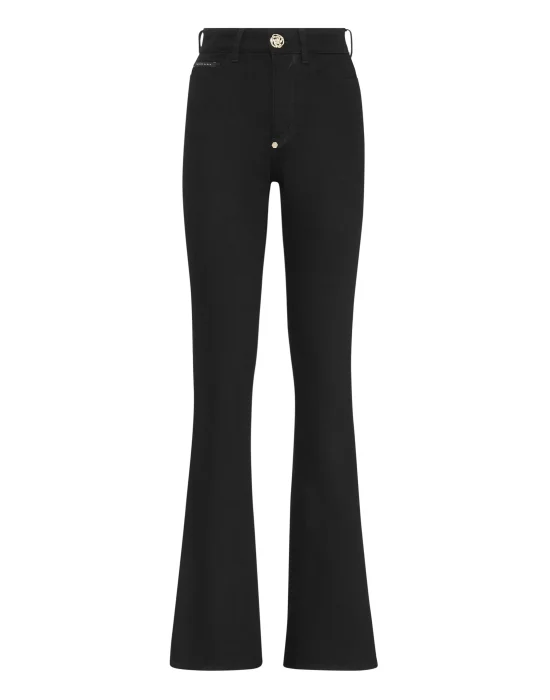 Denim High waisted flare Trousers