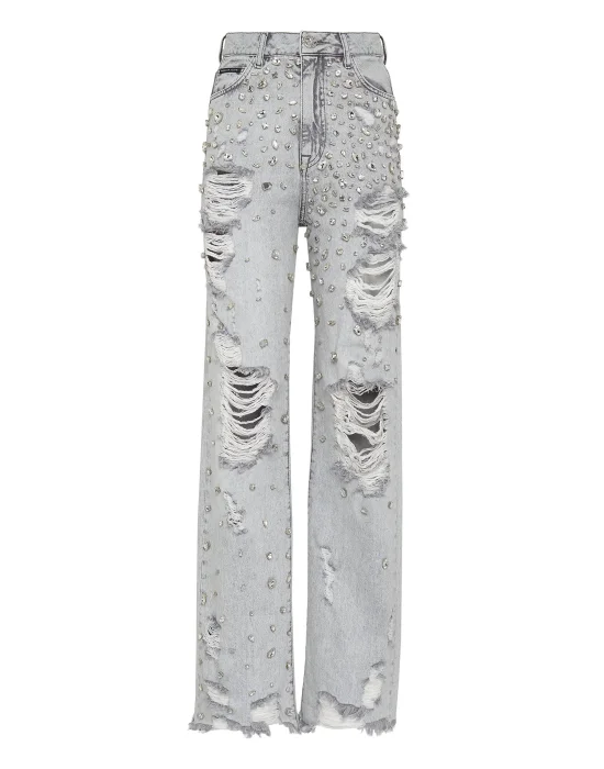 Denim Trousers Palace Fit Crystal