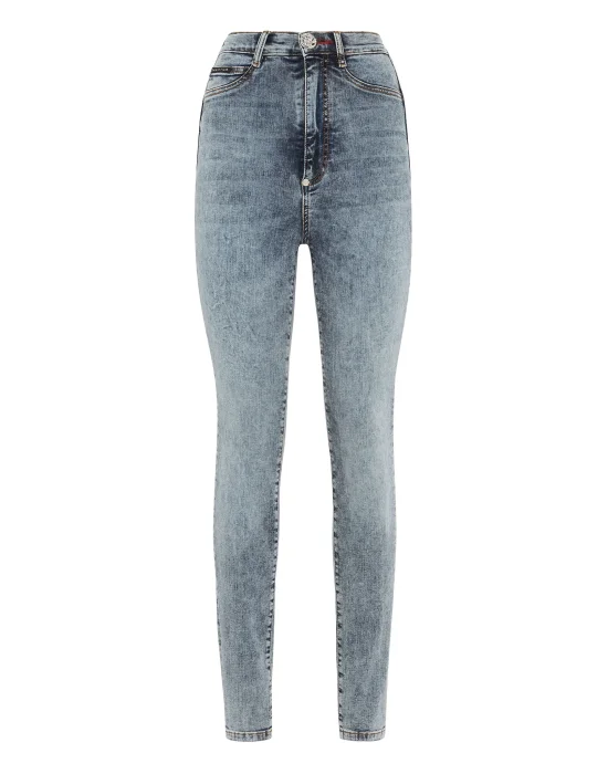 Super High Waist Denim Jeggings Love