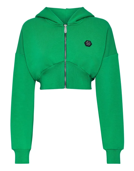 Cropped Hoodie Sweatjacket Gothic Plein