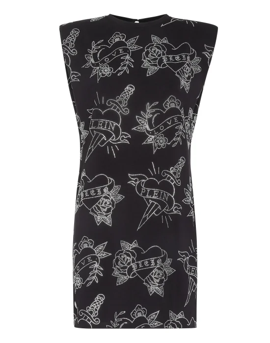 Shoulder Pad Mini Dress Love