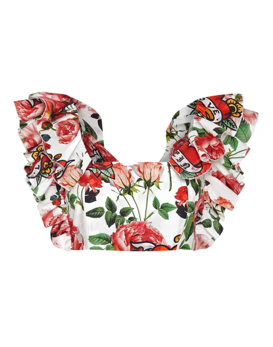 Volant Cropped Top Love