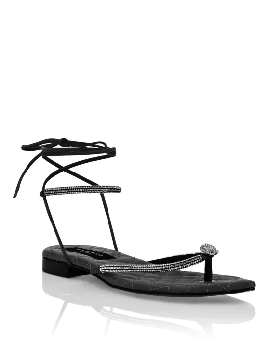 Flat Sandals Crystal Skull