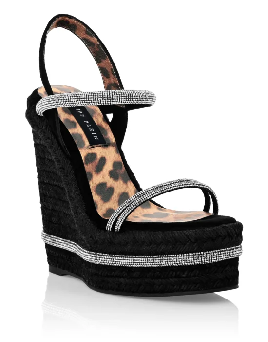 Crystal Wedge Sandals
