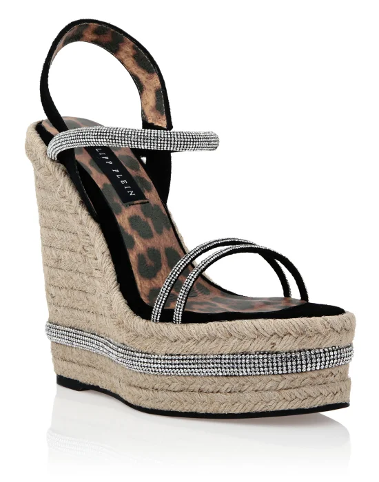 Crystal Wedge Sandals