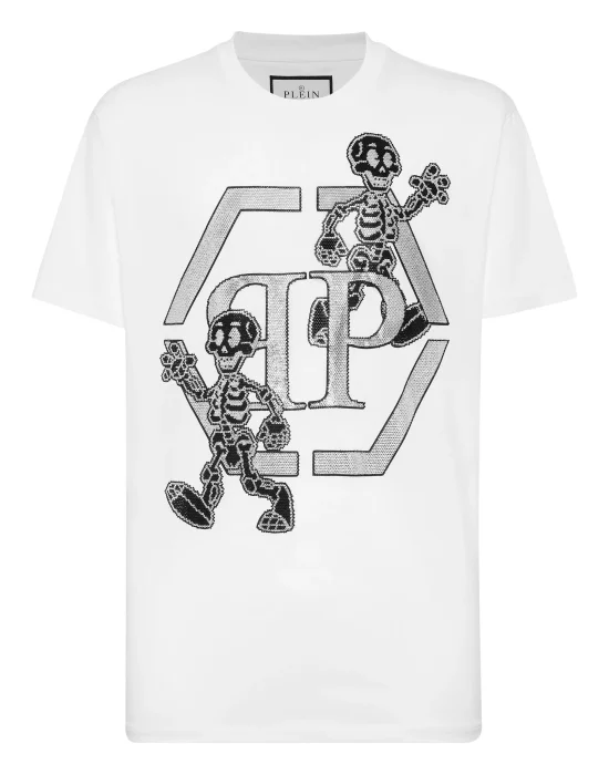 T-shirt Round Neck SS with stones Skeleton