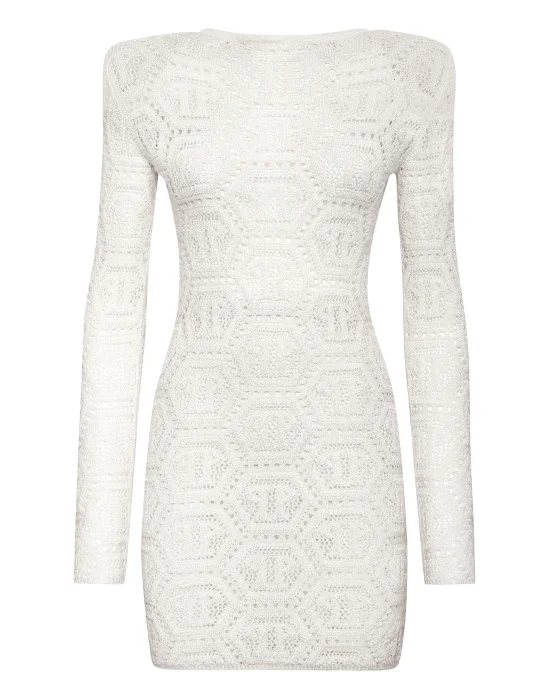 Lurex Knit Mini Dress Monogram