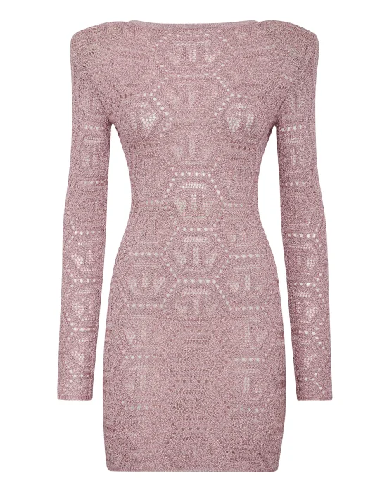 Lurex Knit Mini Dress Monogram