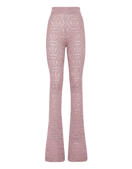 Lurex Knit Trousers Monogram