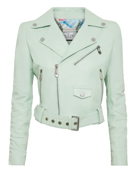Cropped Boxy Leather Jacket