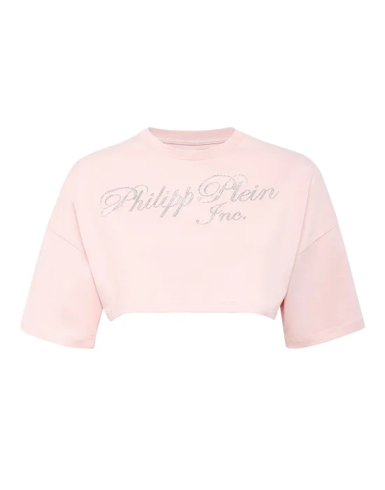 Cropped T-shirt with Crystals Philipp Plein TM