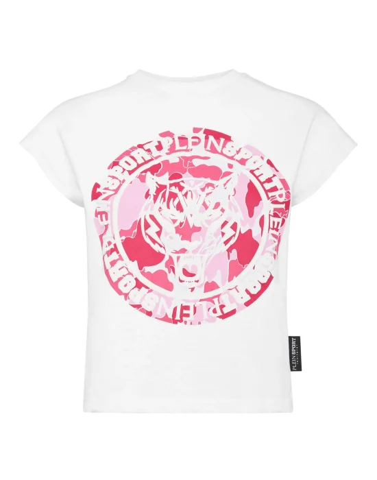 Sleeveless Cropped T-shirt Round Neck Carbon Tiger