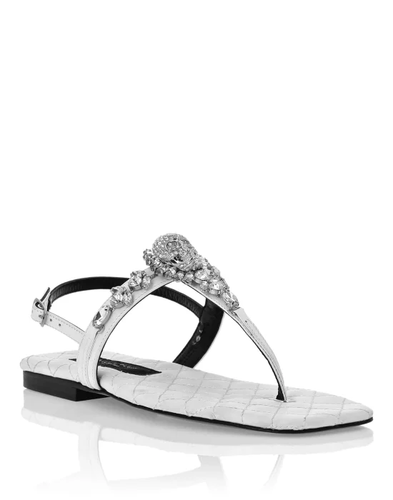 Flat Nappa Sandals Crystal