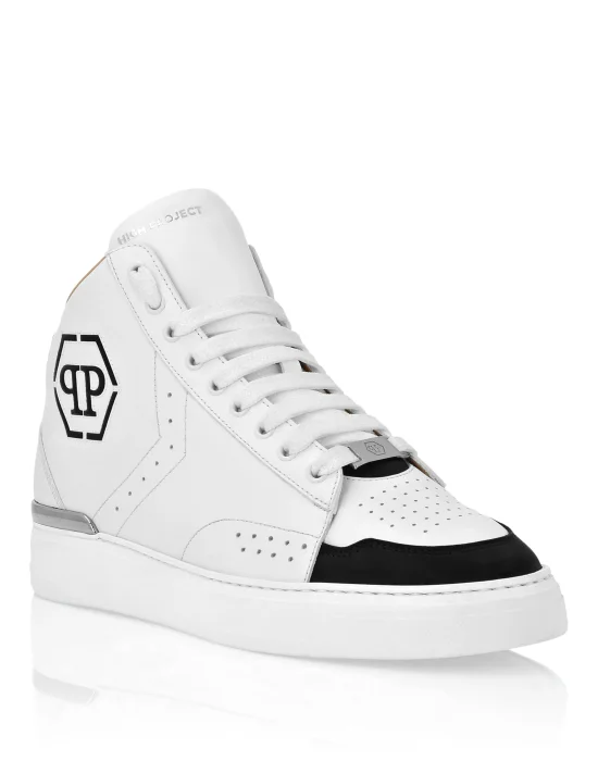 Leather Mid-Top Sneakers Hexagon