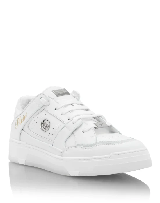 Mix Leather Lo-Top Sneakers Hexagon