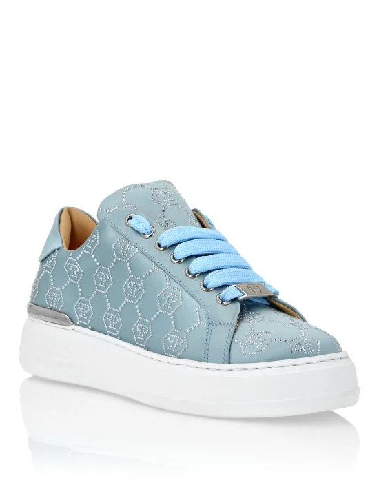 Satin Lo Top Sneakers Monogram Strass