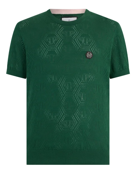 Round Neck T-Shirt Openwork Monogram