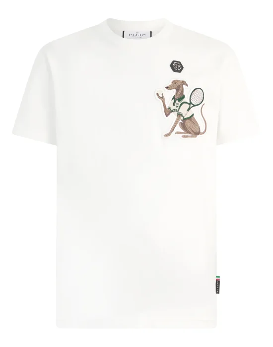Round Neck T-Shirt Tennis Pet Patch