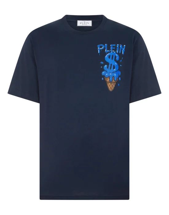Round Neck T-Shirt Ice Cream Dollar Patch