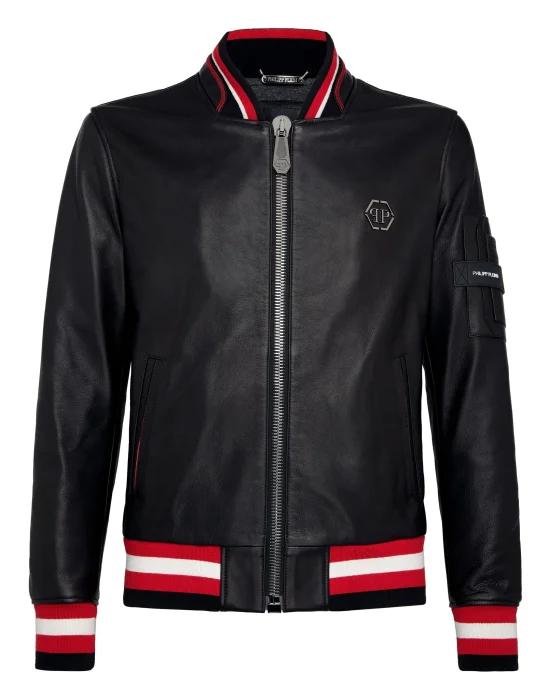 Leather Bomber Skull