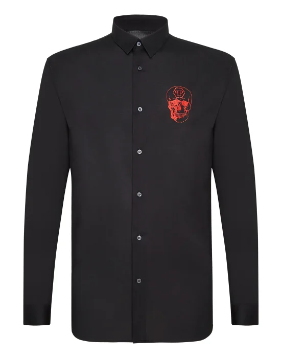 Shirt Crystal cut LS Skull