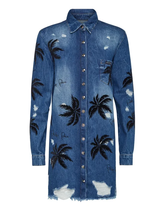 Denim Shirt Ls Aloha Plein