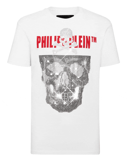 T-shirt Round Neck SS Skull strass